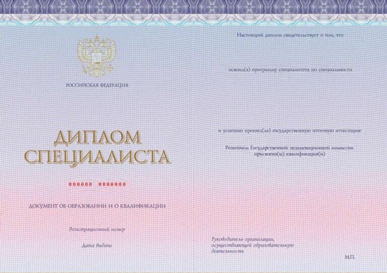 Диплом специалиста 2023-2025 года