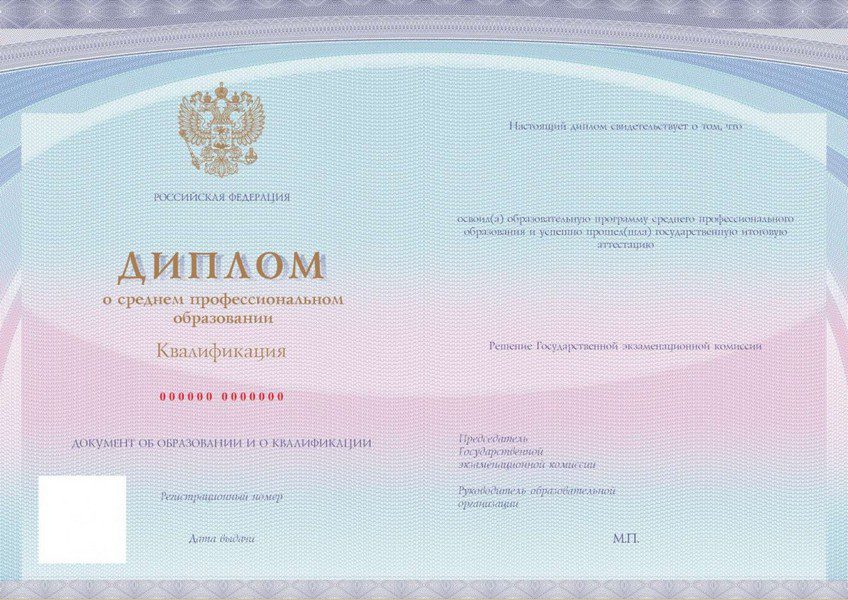 Диплом СПО с 2023 по 2025 год
