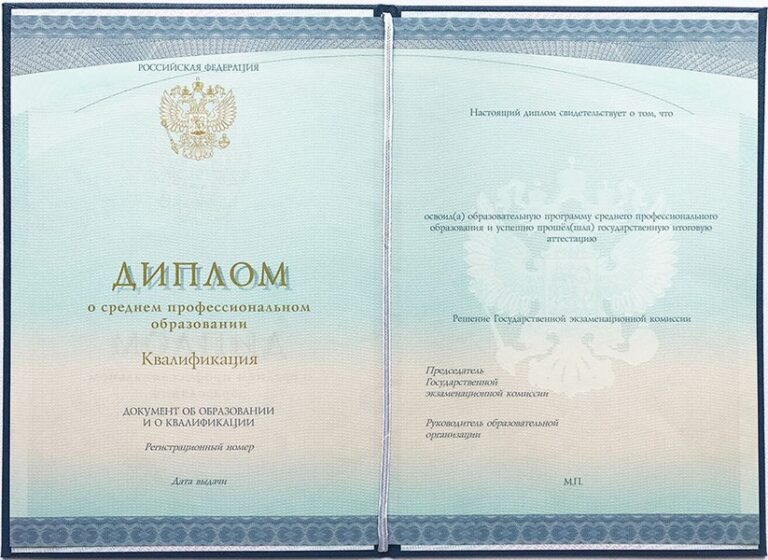 Диплом техникума с 2014 по 2025 год